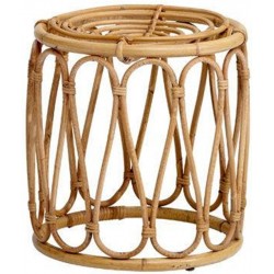 Tabouret Tambour en Canne naturelle sans verre